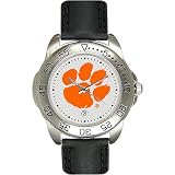 Clemson Tigers Suntime Mens Sports Watch w/ Leather Band - NCAA College Athletics