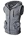 H2H Mens Casual Colorful Sleeveless Hoodie Zip-up Vest GRAYBLACK US M/Asia L (CMOHOSL01)