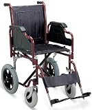18 Wide Seat Wheelchair with Padded Armrest, Footrests, Solid Castors and Large Rear Wheels.