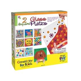 Creativity for Kids 2 Square Glass Plates to Paint