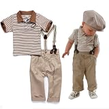 NiSHa – Boy Clothes (Shirt+Pants+Suspender) Size: 10-12M, 2T, 3T, 4T, 5 3pcs Boys Summer Suit and Clothing Set, Children Clothes, Baby Clothes, Boy Clothes, Kid Clothes thumbnail