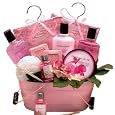Pretty in Pink Spa Basket for Women - Birthday or Christmas Holiday Gift Idea for Her Cheap