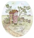 Toilet Tattoos TT-LS03-R Lori's Outhouse Decorative Applique for Toilet Lid, Round