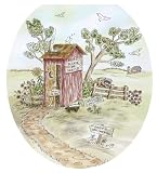 Toilet Tattoos TT-LS03-R Lori's Outhouse Decorative Applique for Toilet Lid, Round