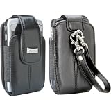 BlackBerry Blackberry Pitch Black Leather Vertical Tote With Wrist Strap For 8300 Series
