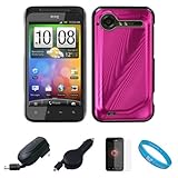 Pink Metallic Cosmo Wave Design Protective Snap-On Case Cover for HTC Droid ....