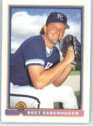 1991 Bowman #291 Bret Saberhagen - Kansas City Royals (Baseball Cards)