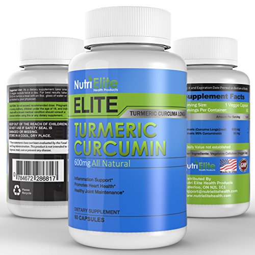 Pure Turmeric Curcumin Extract Capsules ★ Turmeric is the best Joint Supplement, great for anti inflammatory Supplement and Antioxidant ★ Contains Nature Made Turmeric Powder ★ 60 Capsules ★ Made in the USA
