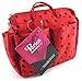 Periea Handbag Organiser Small Red With Black Hearts - Sash