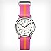 Timex Women's T2P0729J Weekender Pink Orange Stripe Slip Thru Nylon Strap Watch
