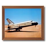 NASA Space Shuttle Columbia Landing Photo Wall Picture Oak Framed Art Print