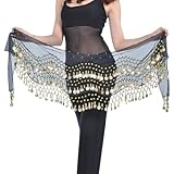BELLYLADY 158 Gold Coins Belly Dance Hip Scarf Vogue Style, Gift idea