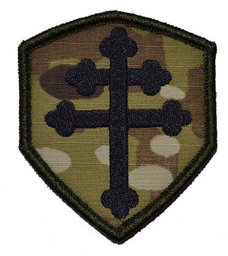 Cross of Lorraine Crusader's Cross 3x2.5 Shield Military Patch / Morale Patch - Multicam