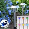 SohoDecor 6 Pack Multi-Colors Iridescent Stainless Steel Solar Garden Accent Lights / New 2009 version with Ultra High Sensitive Amorphous Solar Panel /ECO Bonus Edition