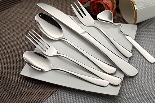 [Off-to-College Savings] Stainless Steel 18/10 Flatware Set with Neoprene Pouch, Silver, 3 - 6 Pieces (6)