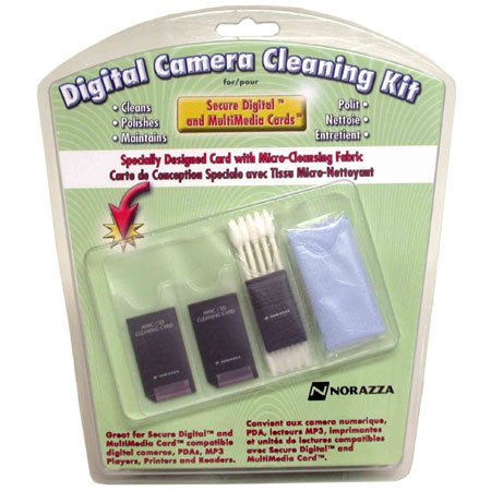 Norazza Deluxe Memory Card Slot Cleaning Kit for Digital Cameras that use Secure Digital & Multimedia Cards.