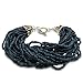 Italian Styled Black Glass Seed 30 Strand Bracelet title=