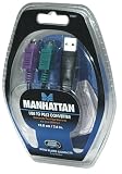 MANHATTAN Dual PS/2 auf USB Konverter Verbindet zwei PS/2 Geraete mit einem USB Anschluss