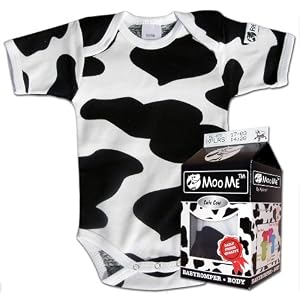 MooMe Organic Bodysuit in Milk Carton - Cow Spot