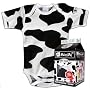 MooMe Organic Bodysuit In Milk Carton - Cow Spot 6-12 Months