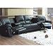 Black Leather Motion Home Theater Sectional Sofa Couch