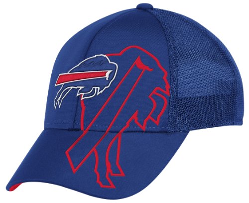 NFL Men's Buffalo Bills End Zone Structured Flex Hat - Tw86Z (Navy, Small/Medium)