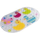 TOPSKY Bright Fancy Cartoon Ducks Print Kids Children Non-slip Environmental Medium PVC Massage Bath Mat Pad Shower Tub Bathing Bathroom Mat with Suction Cup