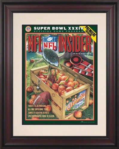 Framed 10.5 x 14 Super Bowl XXXIV Program Print | Details: 2000, Rams vs Titans