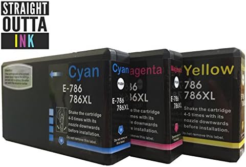 Straightouttaink 3 Pack Compatible Epson T786 XL Color Set Ink Cartridges (Magenta, Cyan, Yellow)