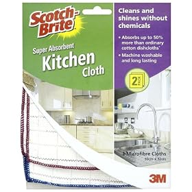 Scotch-Brite Microfibre Super Absorbent Kitchen Cloth Twin Pack (Pack of 3)