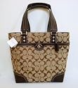 Authentic Hampton Signature Tote Bag 13973 Khaki/Mahogany