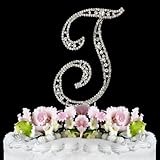Vintage Swarovski Crystal Wedding Cake Topper Letter T