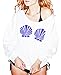 ZESICA Women's Chic Mermaid Shells T Shirts Off the Shoulder Slouchy Pullovers Tops,White,X-Large