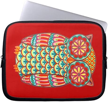 Yoacae Funky Retro Owl 15-Inch Computer Sleeve Electronics Bag Laptop Sleeves Neoprene Laptop Soft Sleeve Case Bag Pouch Cover for 15.6 Inches Macbook Pro