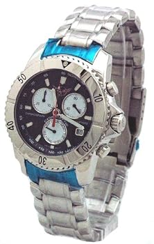 Corvette Official GM Licensed Product Chronograph Watch Model CR-108-M1 (Black Face White Sub Dials)