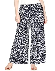 Plus Cherry Print Wide Leg Beach Trousers