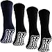 BRUBAKER 4 Pairs Slip Resistant Non Skid Soles Socks Sizes: US 4-14