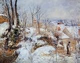 12X16 inch Pissarro Camille Forest at Pontoise snow Sun Canvas Art