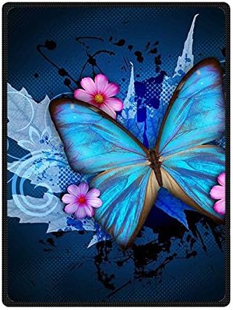 Custom Butterfly Fleece Throw Warm Woolen Blankets Indoor&amp;Outdoor Travel Blankets 58" x 80"