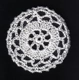 White Cartwheel Crocheted Hair Bun Cover- LARGE