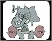 Decorated Mouse Pad with lifting, weights, elephant, dumbbells