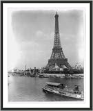 Historic Print (L): [Eiffel Tower and exposition buildings on the Champ de Mars, as seen from the River Sein