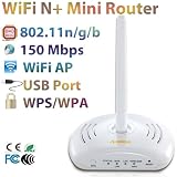 Sapido RB-1602 Wireless N Pocket Router w/ Detachable 2dBi Antenna, Power Saving 150 Mbps Wi-Fi 802.11n Broadband Network Portable Router w/ Dual Active Firewalls and One-Touch WPS
