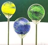 3 Piece Solar ART Glass Garden Light Set