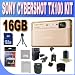 Sony Cyber-Shot DSC-TX100V 16.2 MP Exmor R CMOS Digital Still Camera with 3.5-inch OLED Touchscreen, 3D Sweep Panorama and Full HD 1080/60p Video (Gold)+ 16GB SDHC Memory + Extra Extended Life Battery + Ac/Dc Charger + SDHC Card Reader + Memory Card Wallet + Shock Proof Case w/Strap + MicroFiber Cleaning Cloth + Mini Tripod + Accessory Saver Bundle!