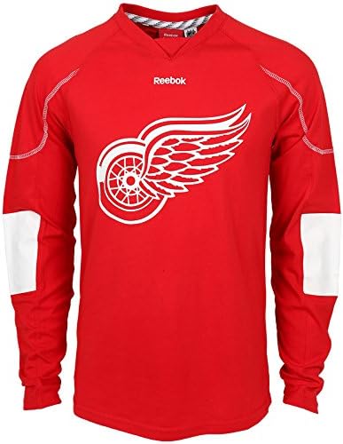 NHL Detroit Red Wings Men's Edge Long Sleeve Jersey Tee, Red, XX-Large