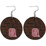 NCAA Dayna U North Carolina State Wolfpack Infinity Round Wooden Earrings
