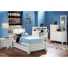 Newhart 4 Pc White Twin Bedroom