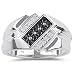 10k White Gold Black and White Diamond Men's Ring (1/2 cttw)