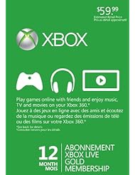 Video Games: Microsoft Xbox 360 Live 12 Months Gold Card - Microsoft Software